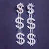 Stone Fans New Long Dollar Earring Retro Jewelry For Women Exaggerated Shiny Letter Rhinestone Earrings Accessories