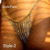StoneFans Rhinestone Shiny Sexy Jewelry for Women Panties Thong Sweet Christmas Gift Waist body Chain Jewelry Crystal Bikini