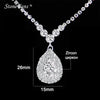 StoneFans Simple Crystal Water Drop Jewelry Set Necklace Set Cubic Zircon Charms Maxi Earrings Statement Wedding Jewelry Set
