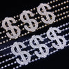 StoneFans Statement RICH Money Sign Rhinestone Choker Necklace for Women Crystal Big Letter Choker Collar Necklace Jewelry