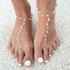 Stonefans Boho Leaf Bridal Crystal Anklet Bracelet Toe Ankle Chain for Women Rhinestone Foot Chain Summer Sandal Leg Jewelry