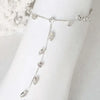 Stonefans Boho Leaf Bridal Crystal Anklet Bracelet Toe Ankle Chain for Women Rhinestone Foot Chain Summer Sandal Leg Jewelry