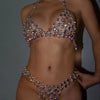 Stonefans Color Crystal Body Chain Set Bikini Bra Necklace Charm Women Thongs Jewelry Chains Summer Festival Outfit Rave Party
