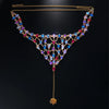 Stonefans Color Crystal Body Chain Set Bikini Bra Necklace Charm Women Thongs Jewelry Chains Summer Festival Outfit Rave Party