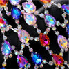 Stonefans Color Crystal Body Chain Set Bikini Bra Necklace Charm Women Thongs Jewelry Chains Summer Festival Outfit Rave Party