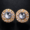 Stonefans Big Crystal Clip Earrings for Women Rhinestone Luxury Bling without Piercing Round Clip Earrings Party Gifts