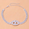 Stonefans Rhinestone Chain Evil Eye Anklet Bracelet for Women Multi Layer Beach Barefoot Anklet Leg Bracelet Jewelry