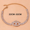 Stonefans Rhinestone Chain Evil Eye Anklet Bracelet for Women Multi Layer Beach Barefoot Anklet Leg Bracelet Jewelry