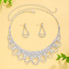Stonefans Rhinestone Necklace and Earrings Set for Women Crystal Multi-layered Bride Jewelry Set Wedding Accessories