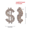 Stonefans Statement Women Rhinestone Dollar Sign Earrings Trend Jewelry Piercing Hanging Dangle Earrings Aesthetic