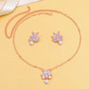 Stonefans Women Elegant Imitation Pearl Necklace Earrings Zircon Geometry Necklaces Bride Wedding Party Jewelry Set Gift