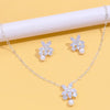 Stonefans Women Elegant Imitation Pearl Necklace Earrings Zircon Geometry Necklaces Bride Wedding Party Jewelry Set Gift