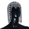 Stonefans Glitter Rhinestone Long Fringed Hair Chain Headband Hat Stage Performance for Women Headwear Headpiece Head Wig Chain
