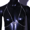 Stonefans Heart Chest Bracket for Women Bra Jewellery Lingerie Rave Bikini Accessory Pendant Body Chain Harness Crystal