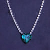 Stonefans Iced Out Bling Green Heart Choker Necklace for Women Adjustable Rhinestone Tennis Chain Love Necklace for Girlfriend