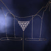 Stonefans Luxury Sexy Heart Rhinestone Bikini Body Chain for Women Multi Layer Crytal Leg Chain Thong Set Body Harness Jewelry