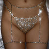 Stonefans Luxury Sexy Heart Rhinestone Bikini Body Chain for Women Multi Layer Crytal Leg Chain Thong Set Body Harness Jewelry