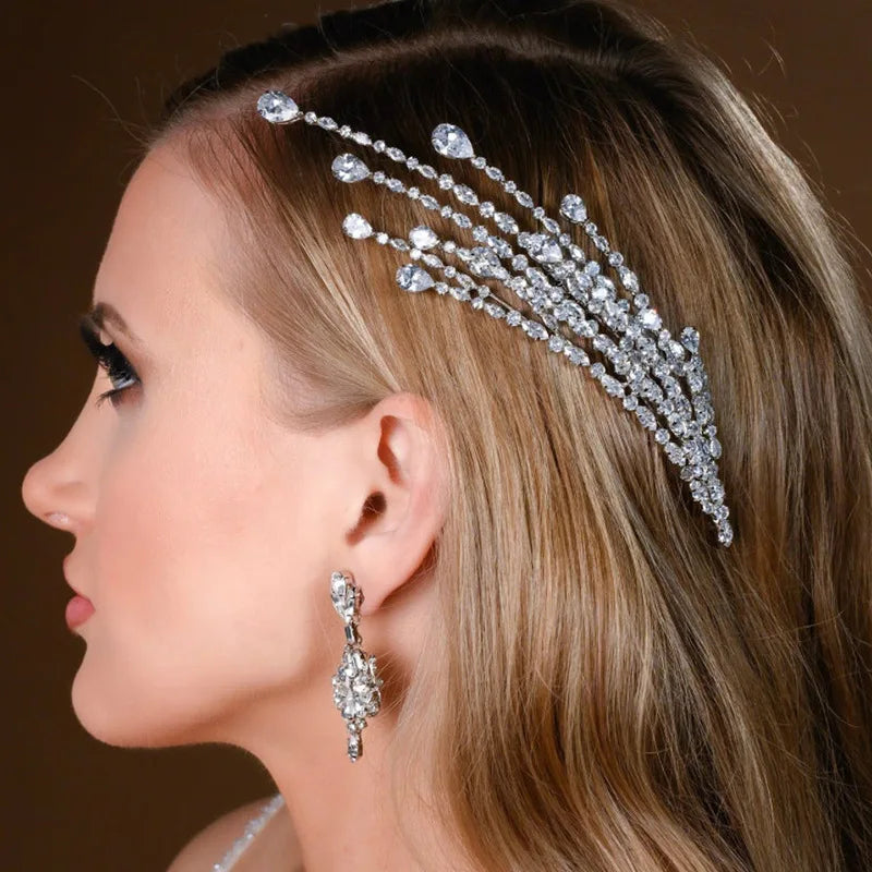 Stonefans Luxury Trendy Charm Sparkling Cubic Zirconia Bridal Hair Comb Wedding Women Girls CZ Jewelry Hair Accessories