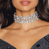 Stonefans Multilayer Necklace Women Tennis Chain Glittering Chain Simple Elegant Exquisite Choker Jewelry Rhinestone