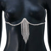 Stonefans Rave Crystal Tassel Chest Bracket Chain Body Jewelry for Women Charm Adjustable Rhinestone Lingerie Chain Bra Party
