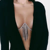 Stonefans Rave Crystal Tassel Chest Bracket Chain Body Jewelry for Women Charm Adjustable Rhinestone Lingerie Chain Bra Party