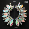 Stonefans Rhinestone Exaggerate Ear Clip Earrings No Piercing for Women Large AB Color Crystal Statement Cuff Earrings Jewelry
