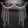 Stonefans Rhinestone Half Frame Glasses Frame for Women Free Shipping Luxury 2023 Luxury Crystal Tassel Eyeglasses Jewelry Gift