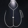 Stonefans Rhinestone Heart Chest Chain Necklace Outfit for Women 2023 Sexy Jewelry Crystal Bikini Body Chain Club Accessories