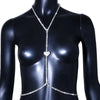 Stonefans Rhinestone Heart Chest Chain Necklace Outfit for Women 2023 Sexy Jewelry Crystal Bikini Body Chain Club Accessories