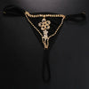 Stonefans Sexy Clothes Crystal Flower Thong Panties Jewelry for Women Hollow Rhinestone Thong Elastic Underwear Body Jewelry