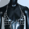 Stonefans Sexy Mesh Bra Chain Harness Sexy Chest Accessories 2024 Nightclub Lingerie Hollow Rhinestone Body Jewelry for Women