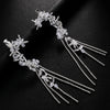 Stonefans Tassel Geometric Ear Clips Without Piercing Jewelry Earring for Women 2024 Bride Party Eear Cuff Accessories