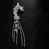 Stonefans Tassel Geometric Ear Clips Without Piercing Jewelry Earring for Women 2024 Bride Party Eear Cuff Accessories