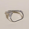 Stonefans Two Finger Cubic Zirconia Rings Adjustable Jewelry for Women Luxury Designer Jewelry Wedding Ring Bride Accesorios