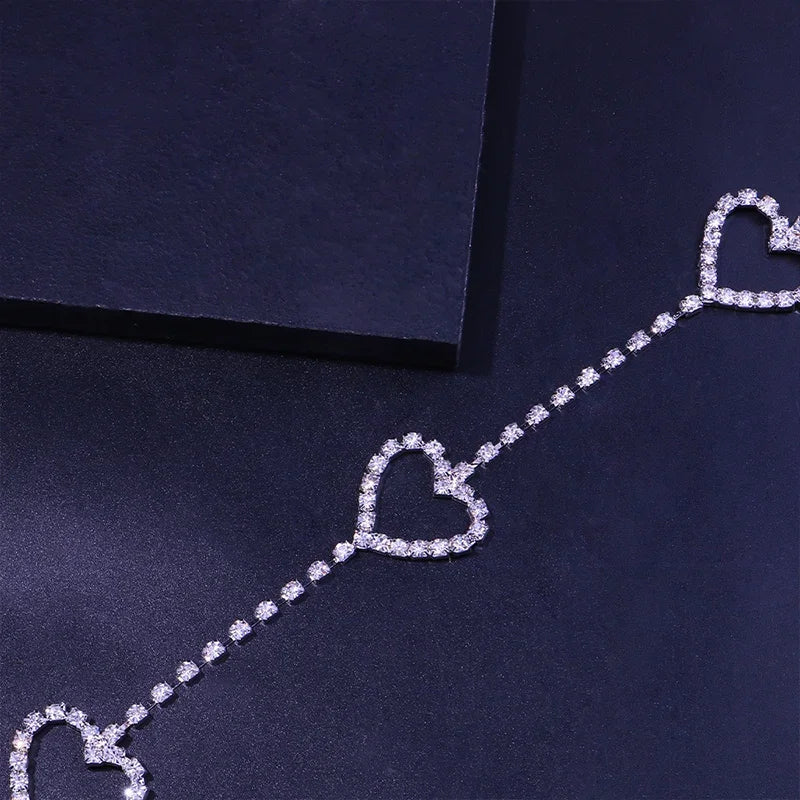 Stonefans Vintage Rhinestone Heart Thigh Chain for Women Sexy Love Leg Chains Crystal Waist Thigh Chain Nightclub Body Jewelry
