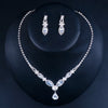 Stonefans Water Drop Necklace Earrings Sets Luxury Crystal Bridal Jewelry Sets Wedding for Women Africa Jewelry Bridesmaid Gift