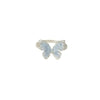 Summer Blue Crystal Butterfly Rings for Women Silver Color Y2K Trend Creative Rhinestone Opening Rings Party Jewelry Gifts