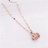 Sweet Zircon Crystal Pendant Necklace For Women Korean  Stainless Steel Clavicle Chain Jewelry Female Wedding Accessories
