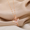 Sweet Zircon Crystal Pendant Necklace For Women Korean  Stainless Steel Clavicle Chain Jewelry Female Wedding Accessories