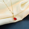 Sweet Zircon Crystal Pendant Necklace For Women Korean  Stainless Steel Clavicle Chain Jewelry Female Wedding Accessories