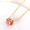 Sweet Zircon Crystal Pendant Necklace For Women Korean  Stainless Steel Clavicle Chain Jewelry Female Wedding Accessories