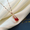 Sweet Zircon Crystal Pendant Necklace For Women Korean  Stainless Steel Clavicle Chain Jewelry Female Wedding Accessories