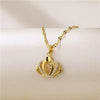 Sweet Zircon Crystal Pendant Necklace For Women Korean  Stainless Steel Clavicle Chain Jewelry Female Wedding Accessories