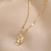 Sweet Zircon Crystal Pendant Necklace For Women Korean  Stainless Steel Clavicle Chain Jewelry Female Wedding Accessories