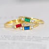 Thin Dainty Stacking Rings For Women Elegant Mini 3 Color Crystal Zircon Tiny Eternity Stacking Ring  Jewelry KCR065