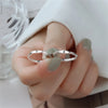 Tiny A-Z Initial Finger Rings For Women  Silver Color 26 Alphabet Letters Opening Ring Couple Birthday Aesthetic Jewelry