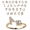 Tiny Initial Letter Rings For Women  A-Z Letter Adjustable Open Finger Ring Aesthetic Wedding Jewelry Gift bijoux femme
