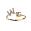 Tiny Initial Letter Rings For Women  A-Z Letter Adjustable Open Finger Ring Aesthetic Wedding Jewelry Gift bijoux femme