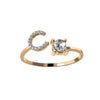 Tiny Initial Letter Rings For Women  A-Z Letter Adjustable Open Finger Ring Aesthetic Wedding Jewelry Gift bijoux femme