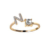Tiny Initial Letter Rings For Women  A-Z Letter Adjustable Open Finger Ring Aesthetic Wedding Jewelry Gift bijoux femme